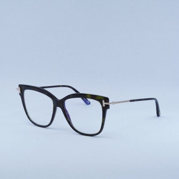 Tom Ford FT5704-B 052 Eyeglasses Havana 54mm Cat Eye Frame, Blue Light Block - Picture 1 of 12